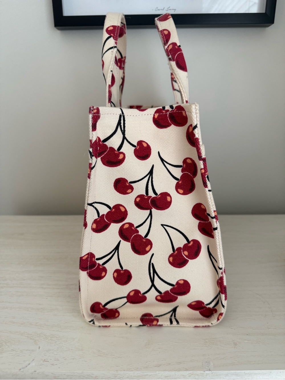 Coach Cherry-Print Canvas Tote - Red/Cream - Picture 2 of 6